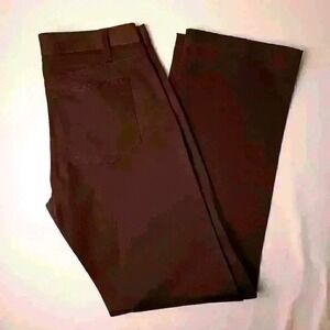 New York & Company Women Pants Brown Size 2 Straight Leg Mid Rise Stretch Sateen